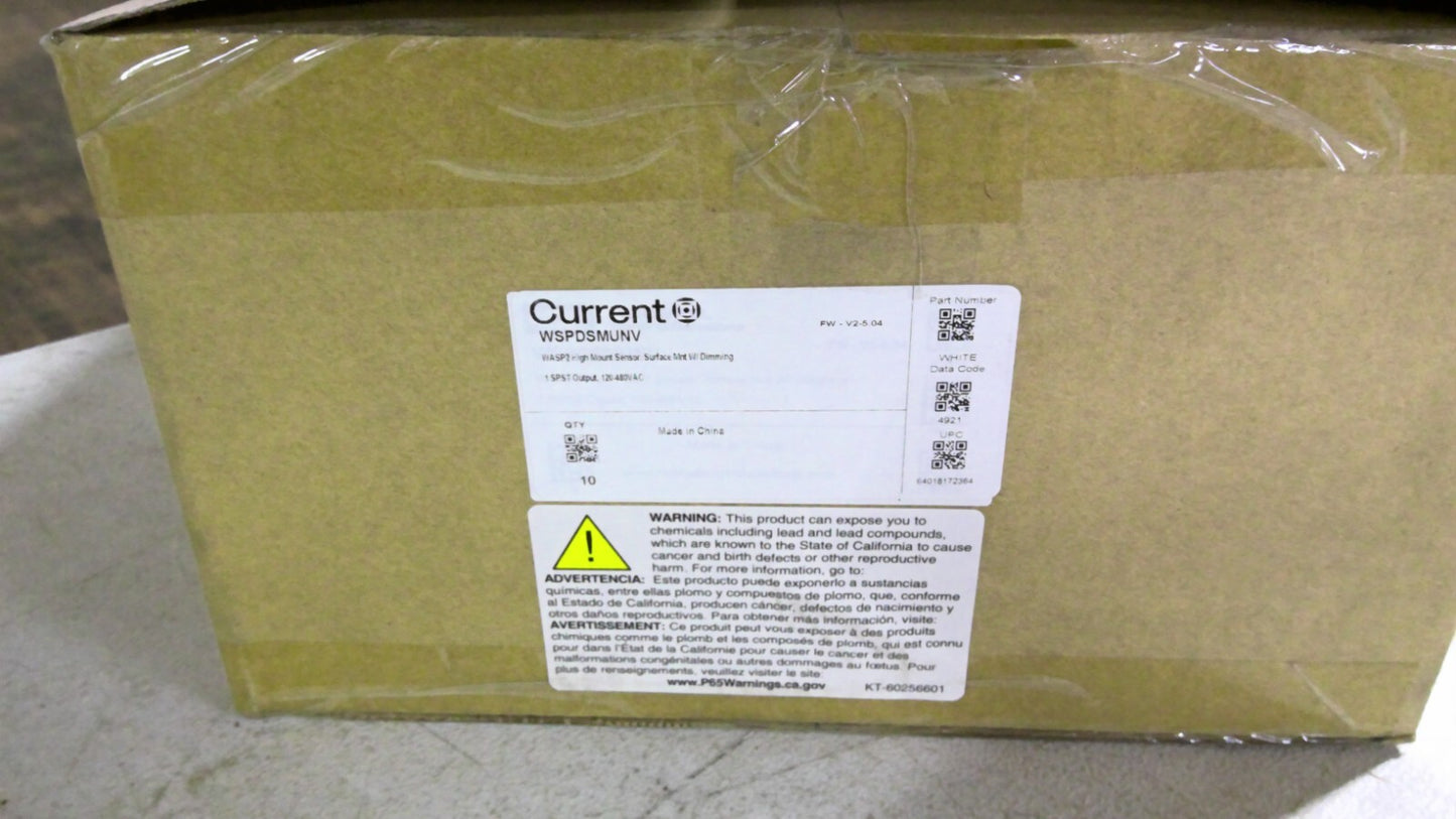 HUBBELL BOX OF 10 WASP 2 HIGH MOUNT SENSORS W/DIMMING WSPDSMUNV NIB