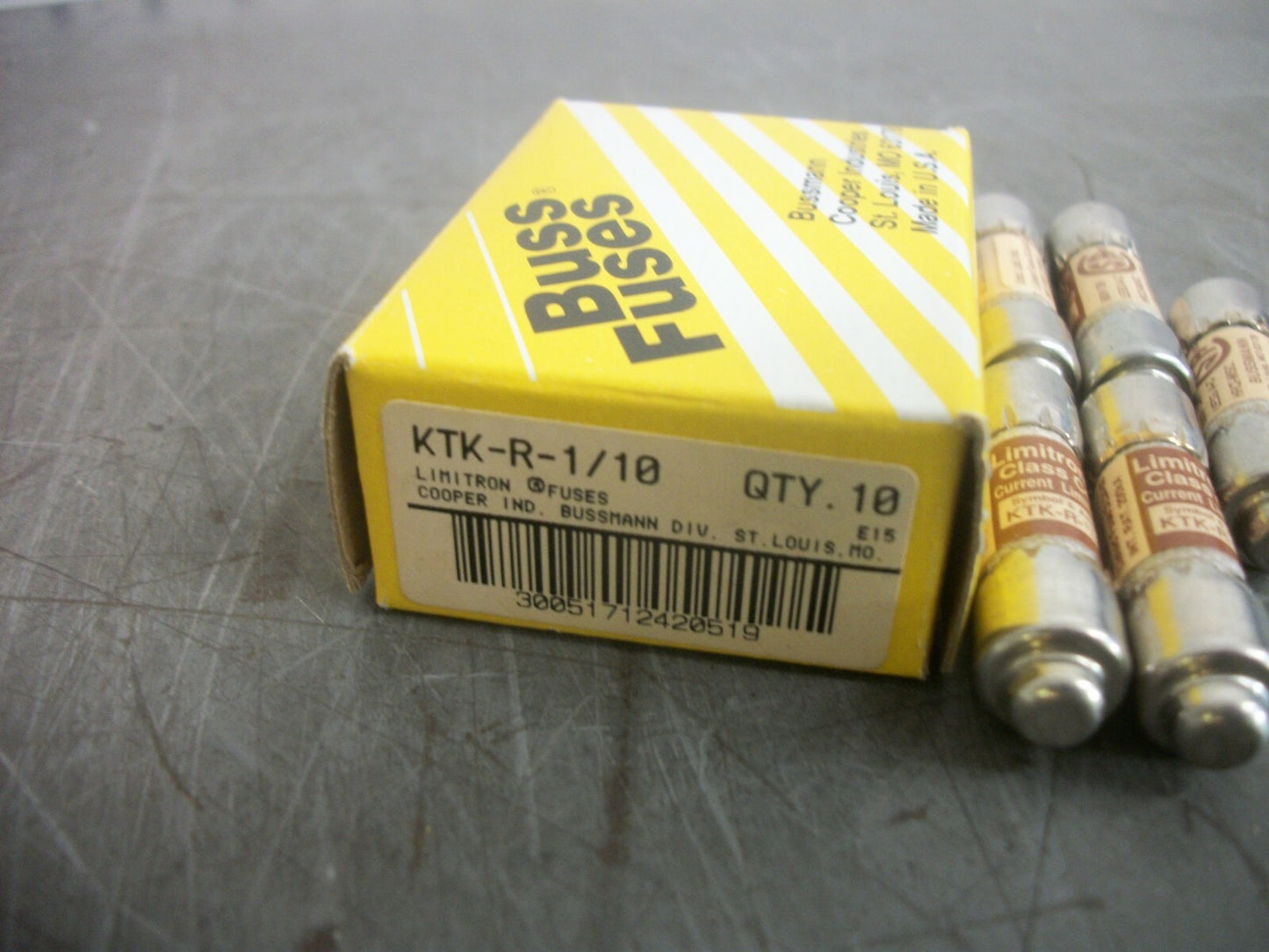 BUSSMANN BOX OF 5 LIMITRON FUSES KTK-R-1/10 1/10AMP 600VOLT NIB