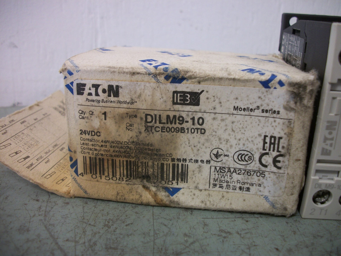 CUTLER-HAMMER DILM9-10 CONTACTOR XTCE009B110TD 22AMP 24VCOIL 3PH 600V 7.5HP NIB