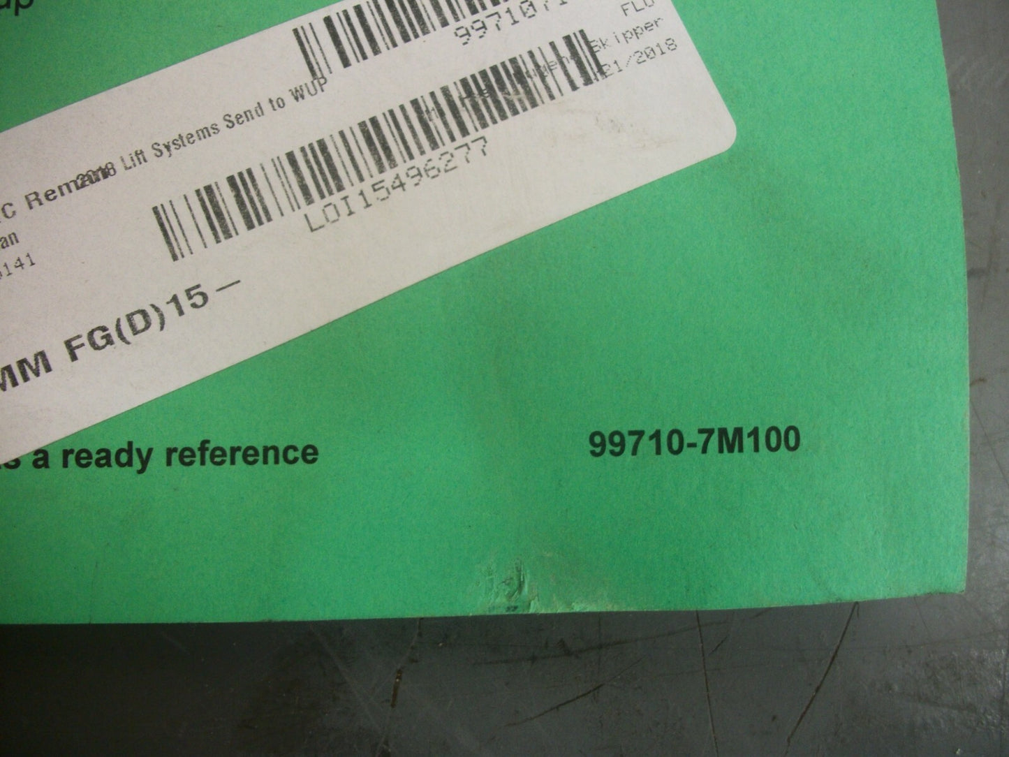 MITSUBISHI FORKLIFT TRUCKS OPERATION & MAINTENANCE MANUAL 99710-7M100 NEW