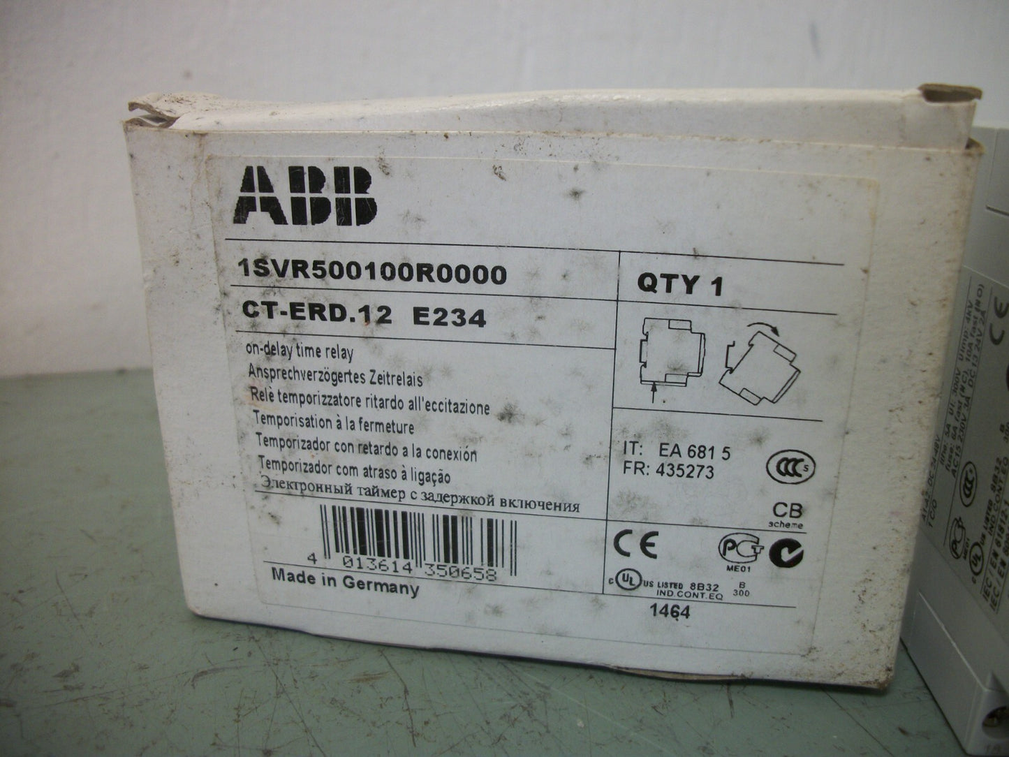 ABB ON-DELAY TIME RELAY 1SVR500100R0000 0.05SEC-100HR NIB