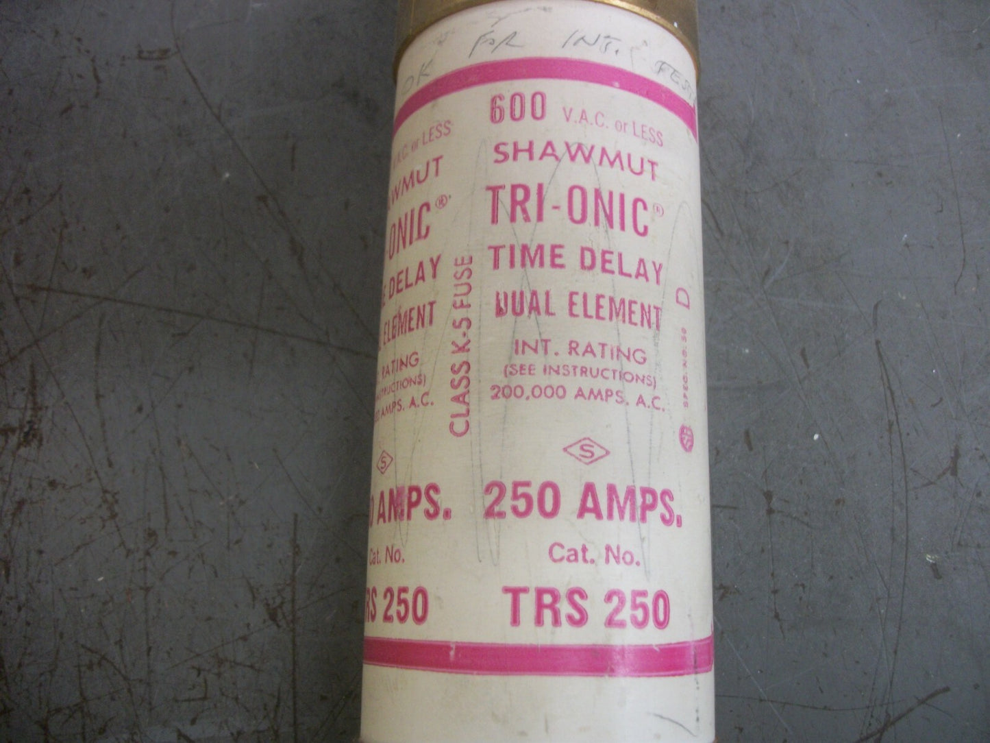 GOULD SHAWMUT TRI-ONIC FUSE TRS250 250AMP 600VOLT