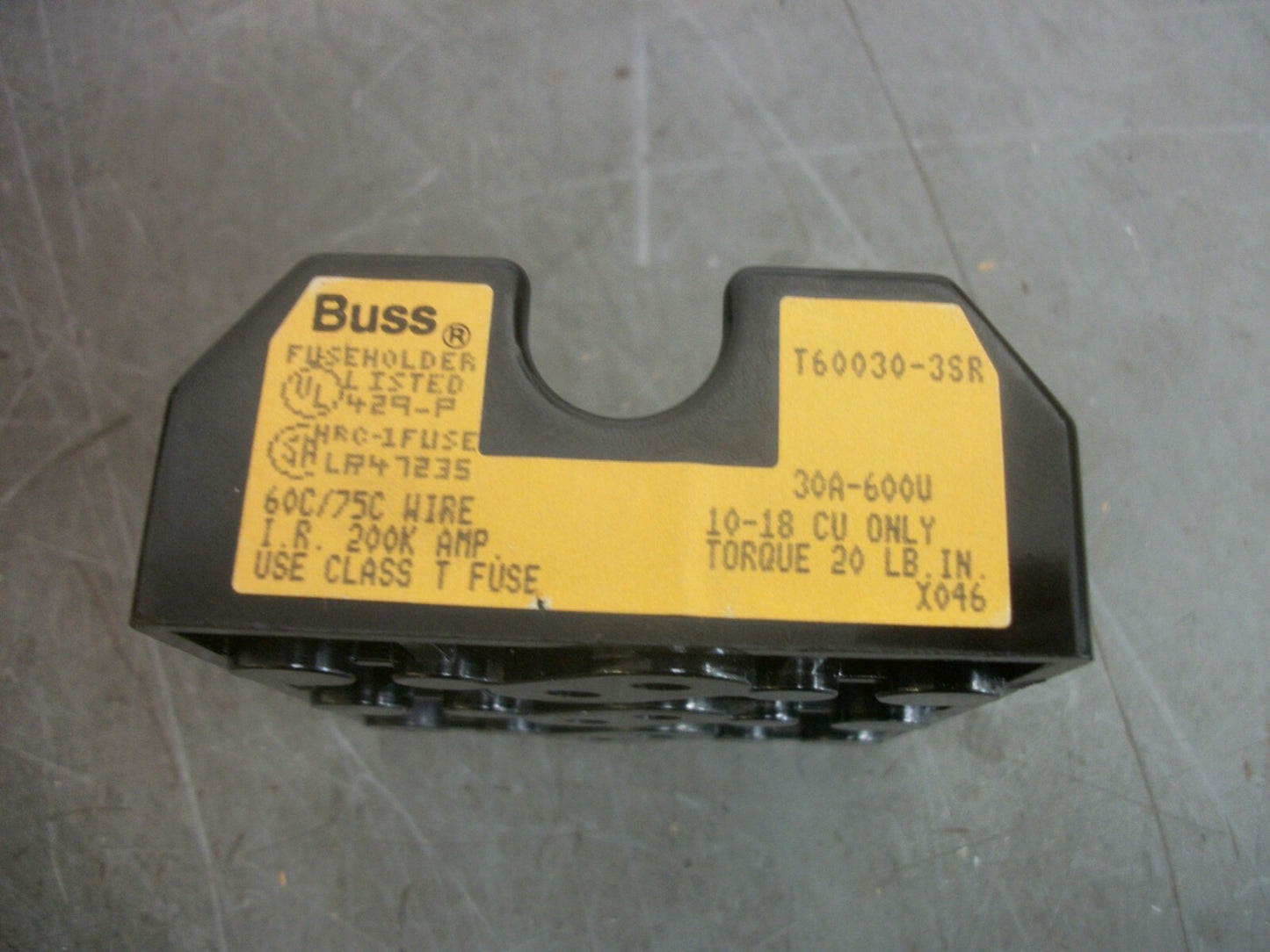 BUSSMANN CLASS T FUSEHOLDER T60030-3SR 30AMP 600VOLT 3POLE