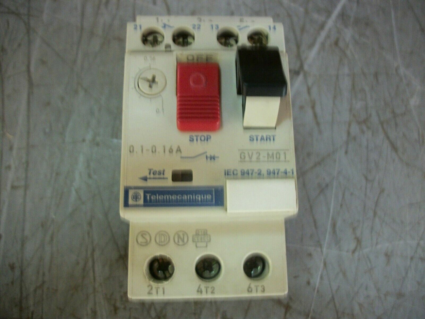 TELEMECANIQUE MOTOR CIRCUIT BREAKER GV2M01 0.1-0.16AMP