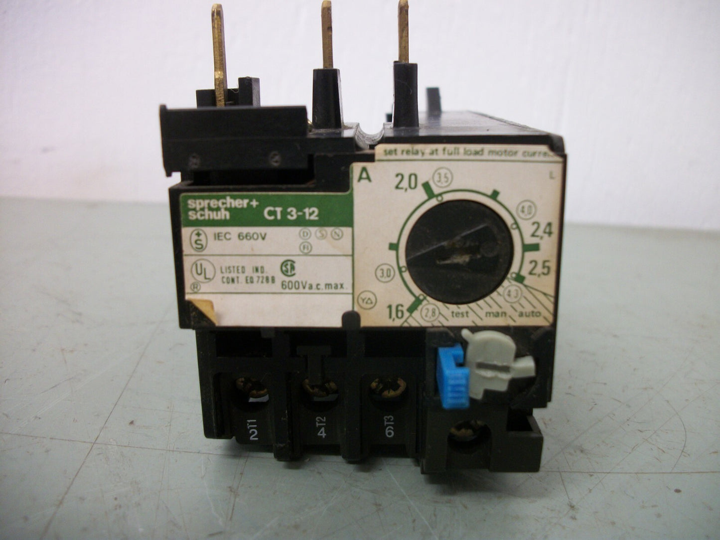 SPRECHER+SCHUH THERMAL OVERLOAD RELAY CT3-12 1.6-2.5AMP