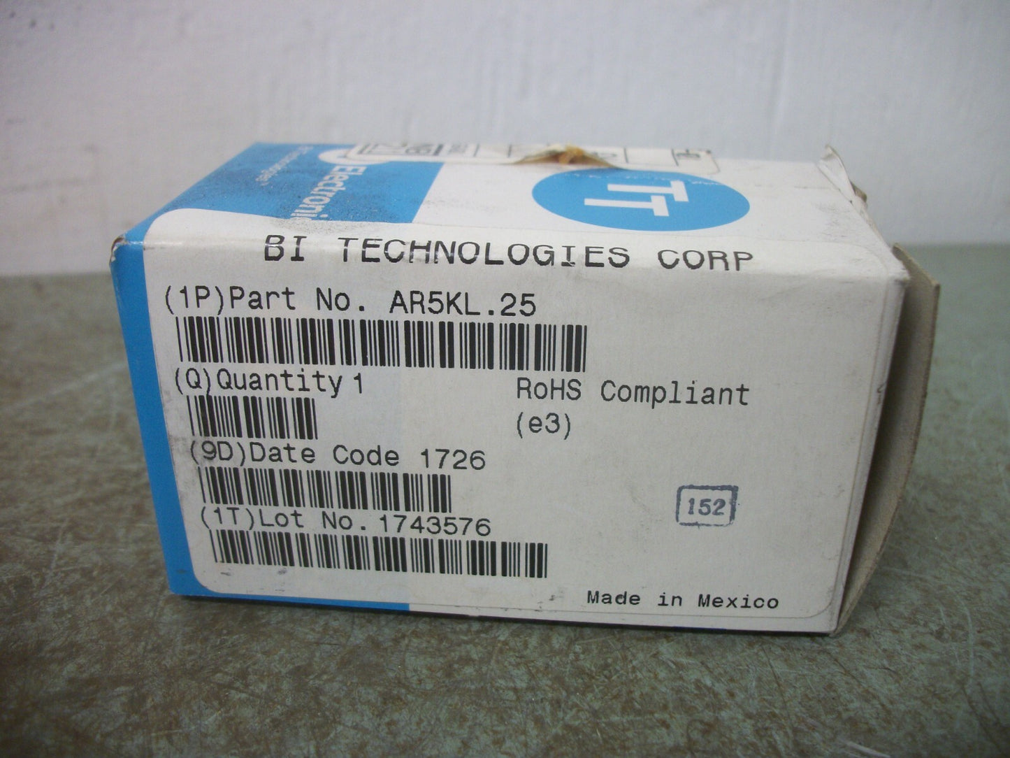 BECKMAN INDUSTRIAL VARIABLE RESISTOR POTENTIOMETER AR5KL.25 NIB