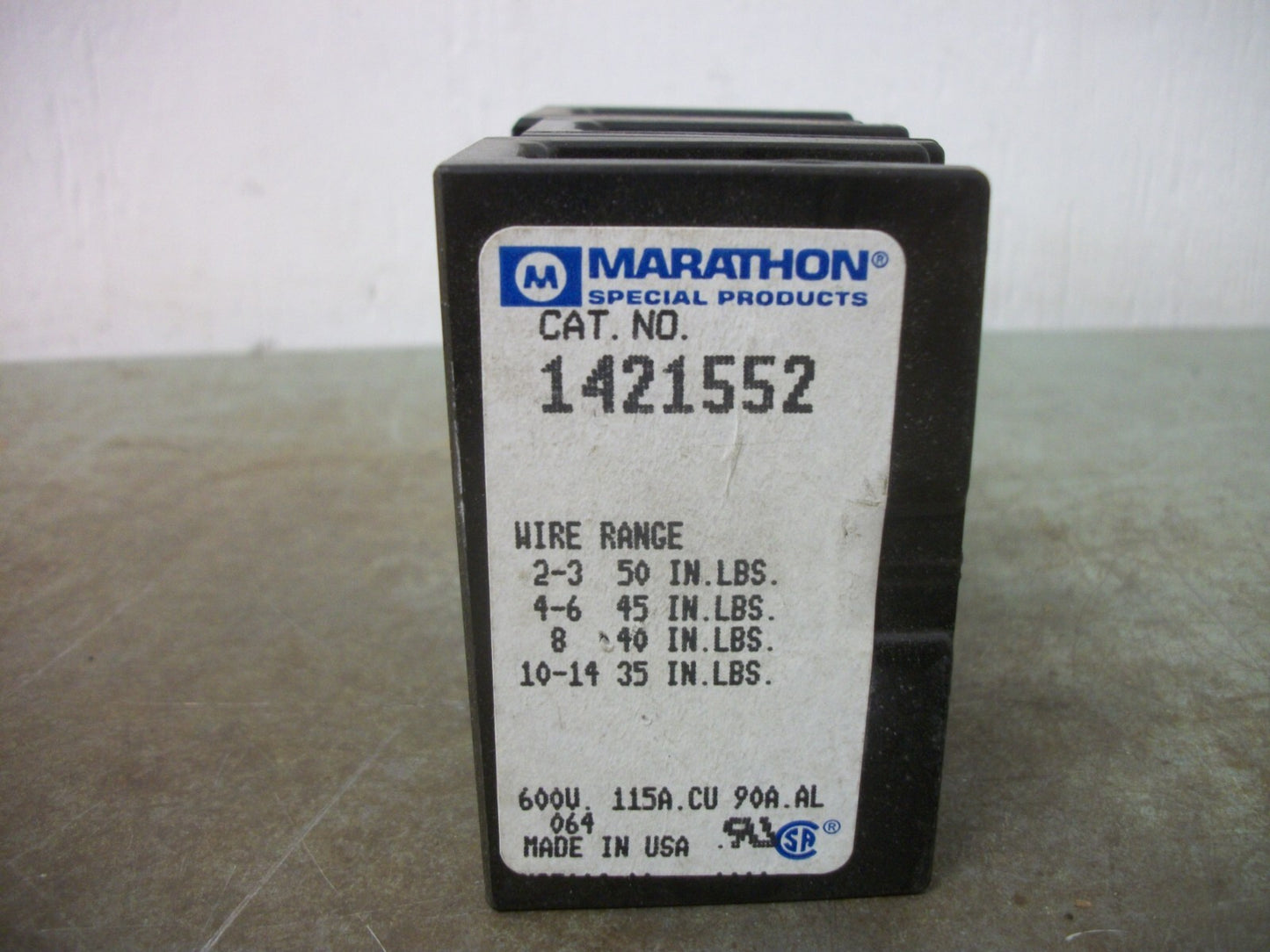 MARATHON LOT OF 5 TERMINAL BLOCKS 1421552 115AMP 600VOLT 1POLE