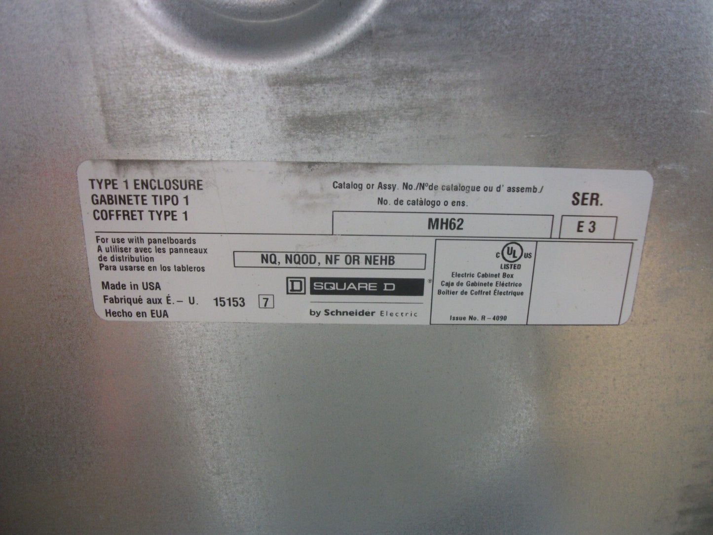 SQUARE D NQ NQOD NF NEHB 62 X 20 PANELBOARD BOX ENCLOSURE ONLY MH62 NEW
