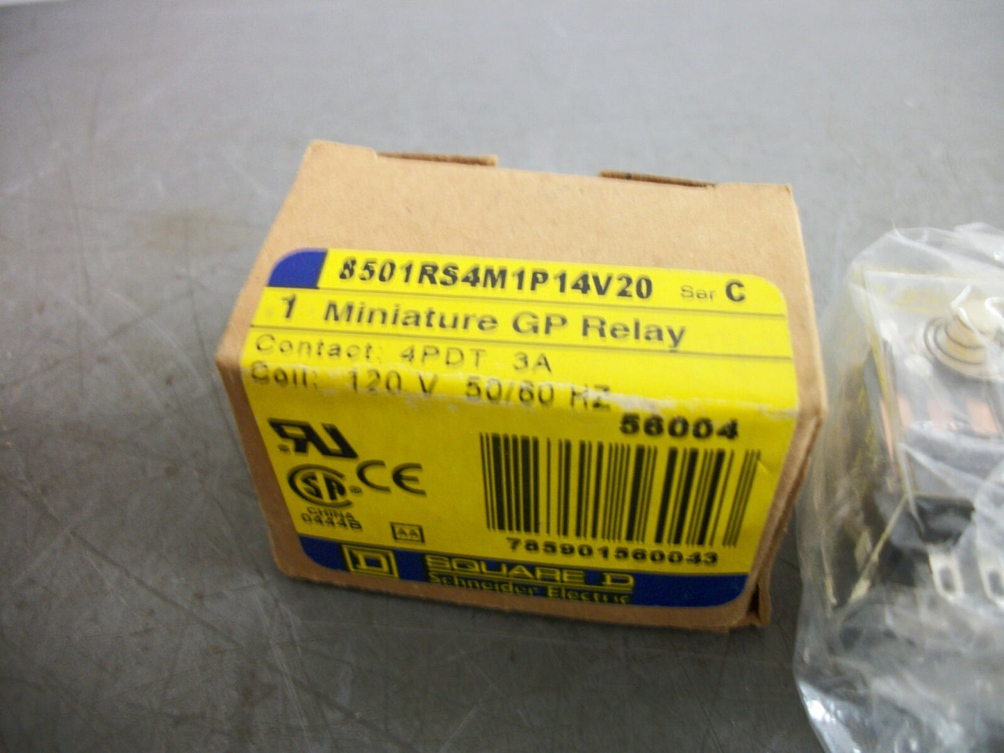 SQUARE D 4PDT MINI GP RELAY 8501RS4M1P14V20 120VCOIL 3AMP NIB