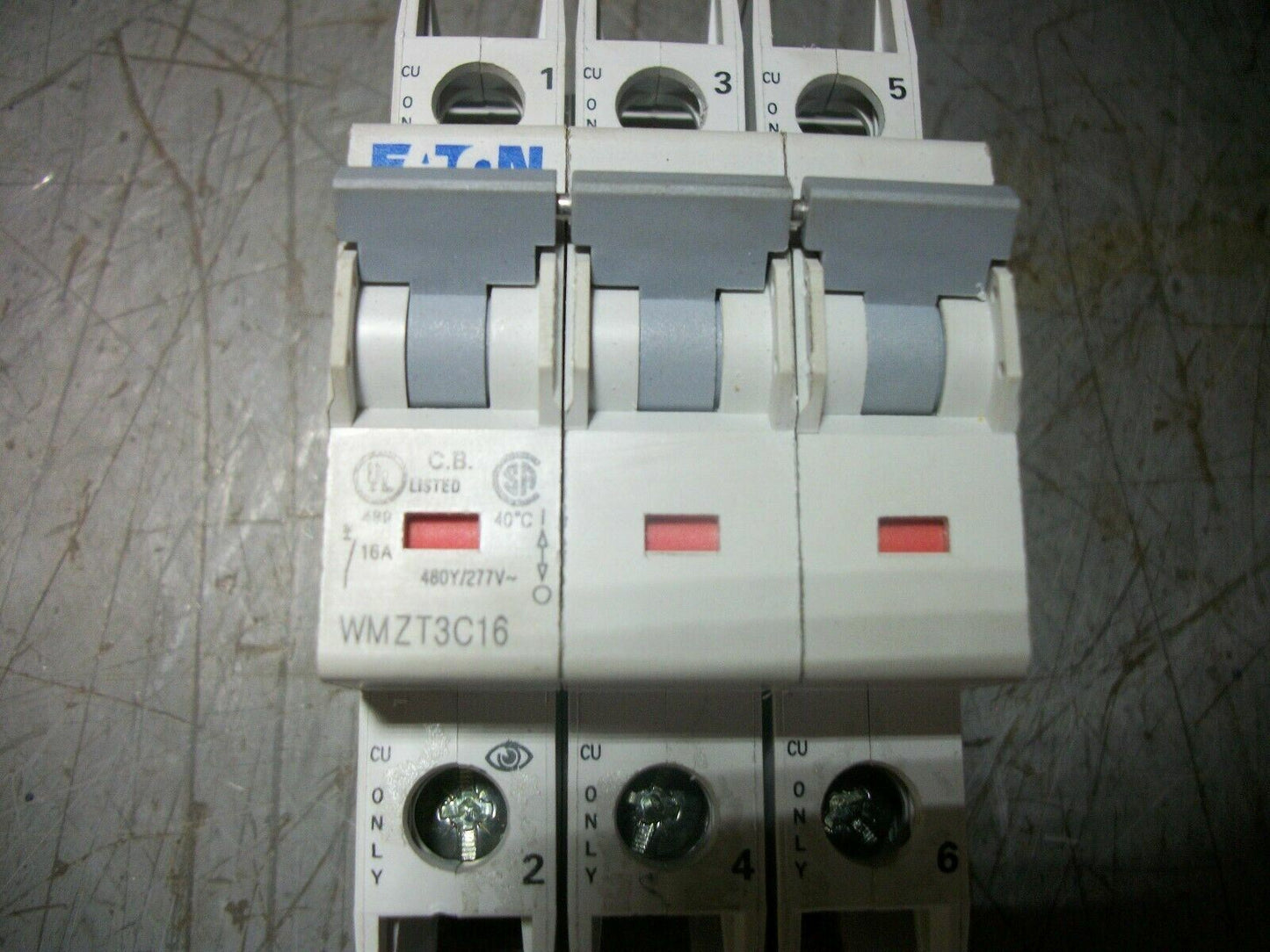 CUTLER-HAMMER MINI CIRCUIT BREAKER WMZT3C16 16AMP 480VOLT 3POLE NOB