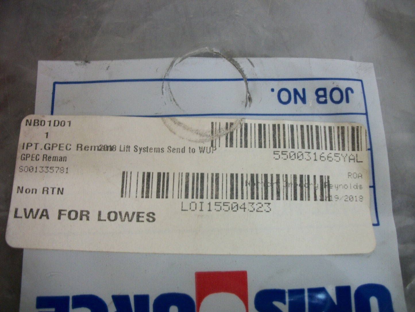 UNISOURCE FORKLIFT TIRE LWA FOR LOWES 550031665 NEW