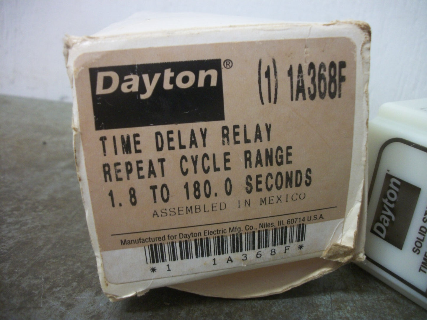 DAYTON SOLID STATE TIME DELAY RELAY 1A368F 1.8-180SEC NIB