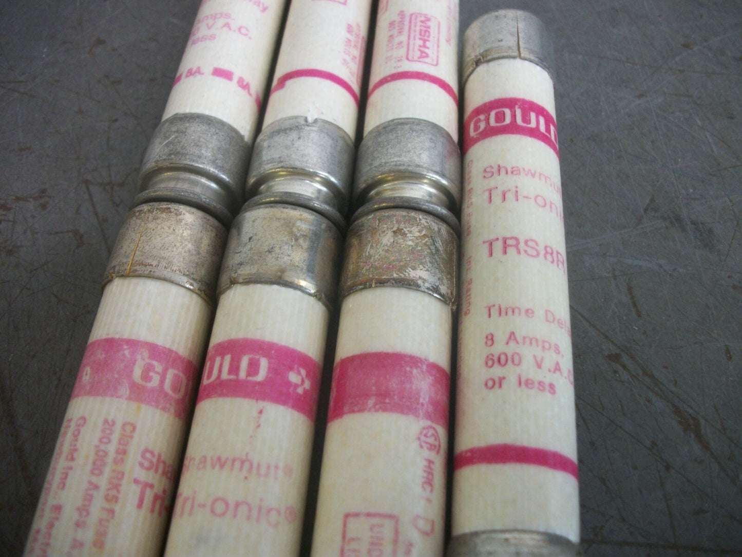 GOULD SHAWMUT LOT OF 7 TRI-ONIC FUSES TRS8R 8AMP 600VOLT NOB