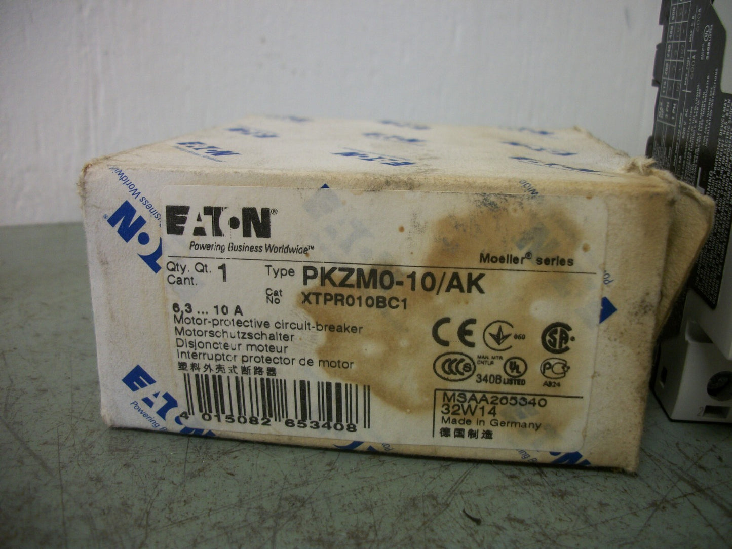 CUTLER-HAMMER MOTOR PROTECTION CIRCUIT BREAKER PKZM0-10/AK 6.3-10AMP NIB