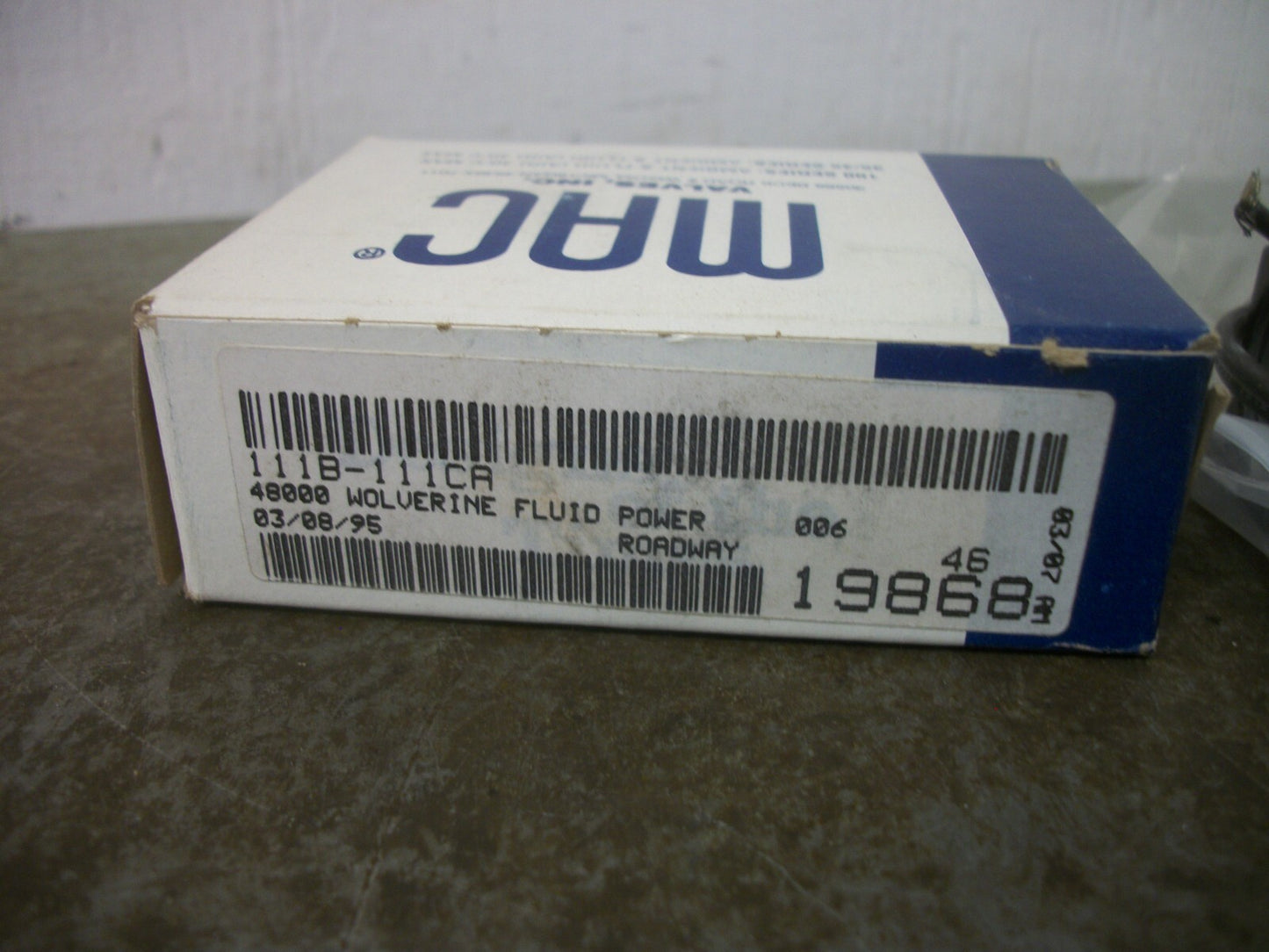 MAC SOLENOID VALVE 111B-111CA 120VCOIL 6.8W 150PSI NIB