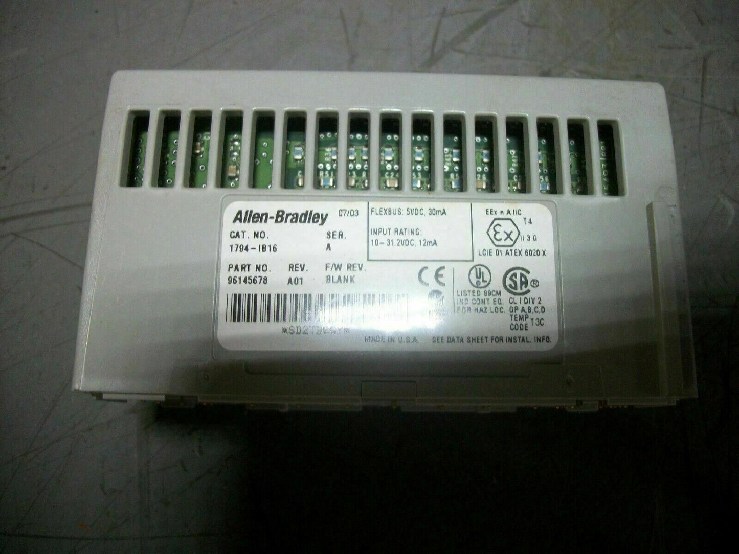 ALLEN-BRADLEY FLEX I/O 24VDC INPUT MODULE 1794-IB16
