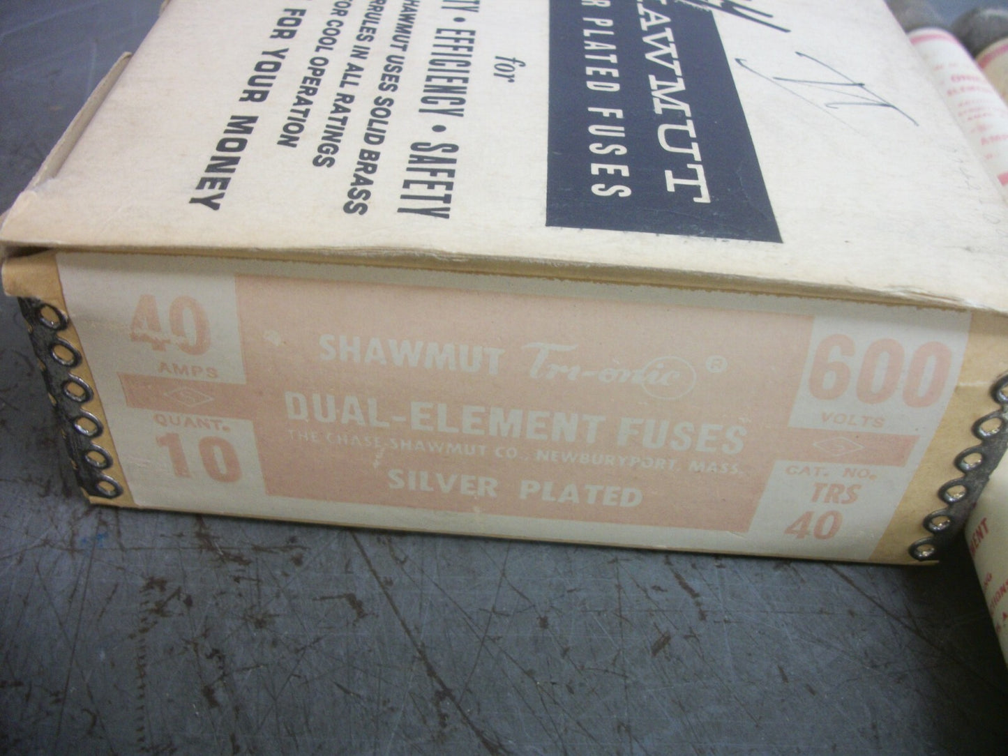 GOULD SHAWMUT BOX OF 9 TRI-ONIC FUSES TRS40 40AMP 600VOLT NIB