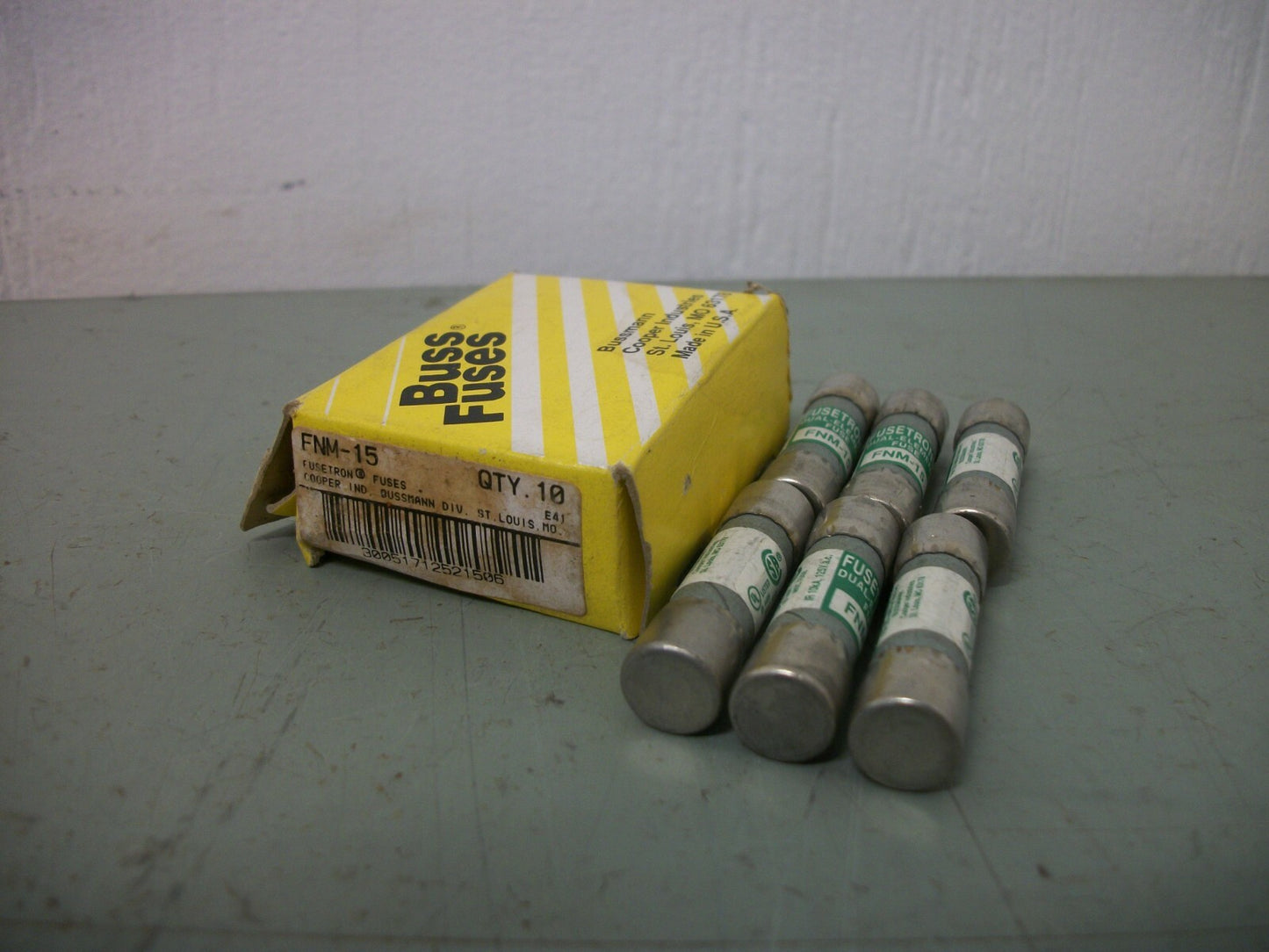 BUSSMANN BOX OF 6 FUSETRON FUSES FNM15 15AMP 250VOLT NIB