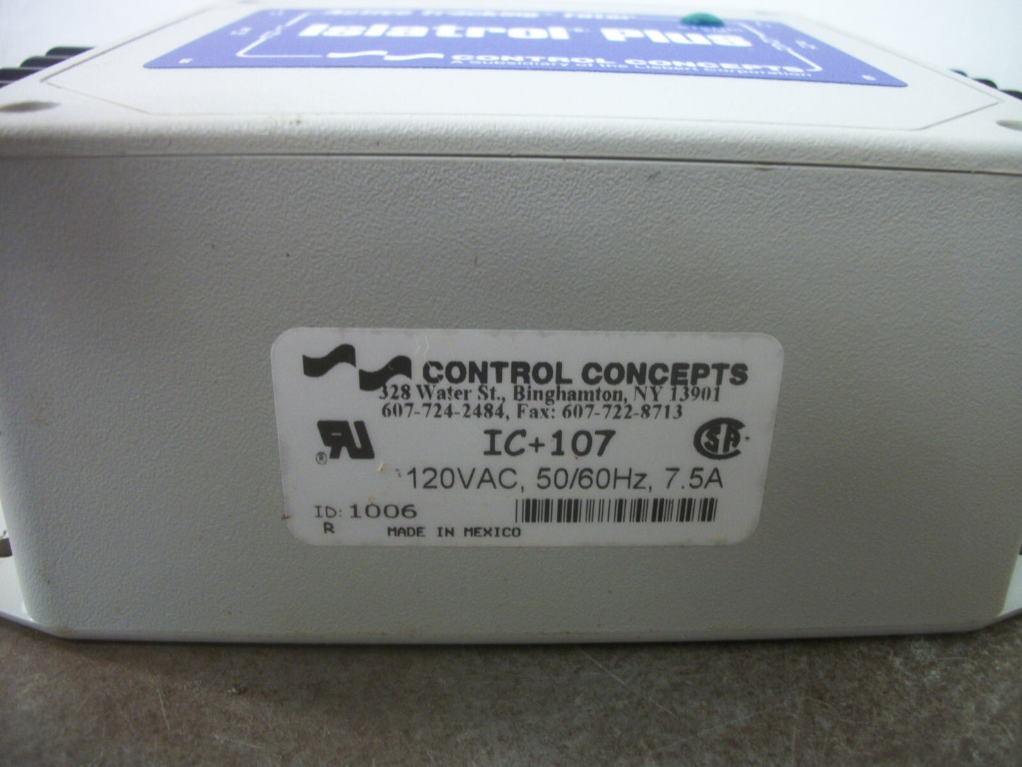 CONTROL CONCEPTS ISLATROL PLUS ACTIVE TRACKING FILTER IC+107 120VOLT 7.5AMP