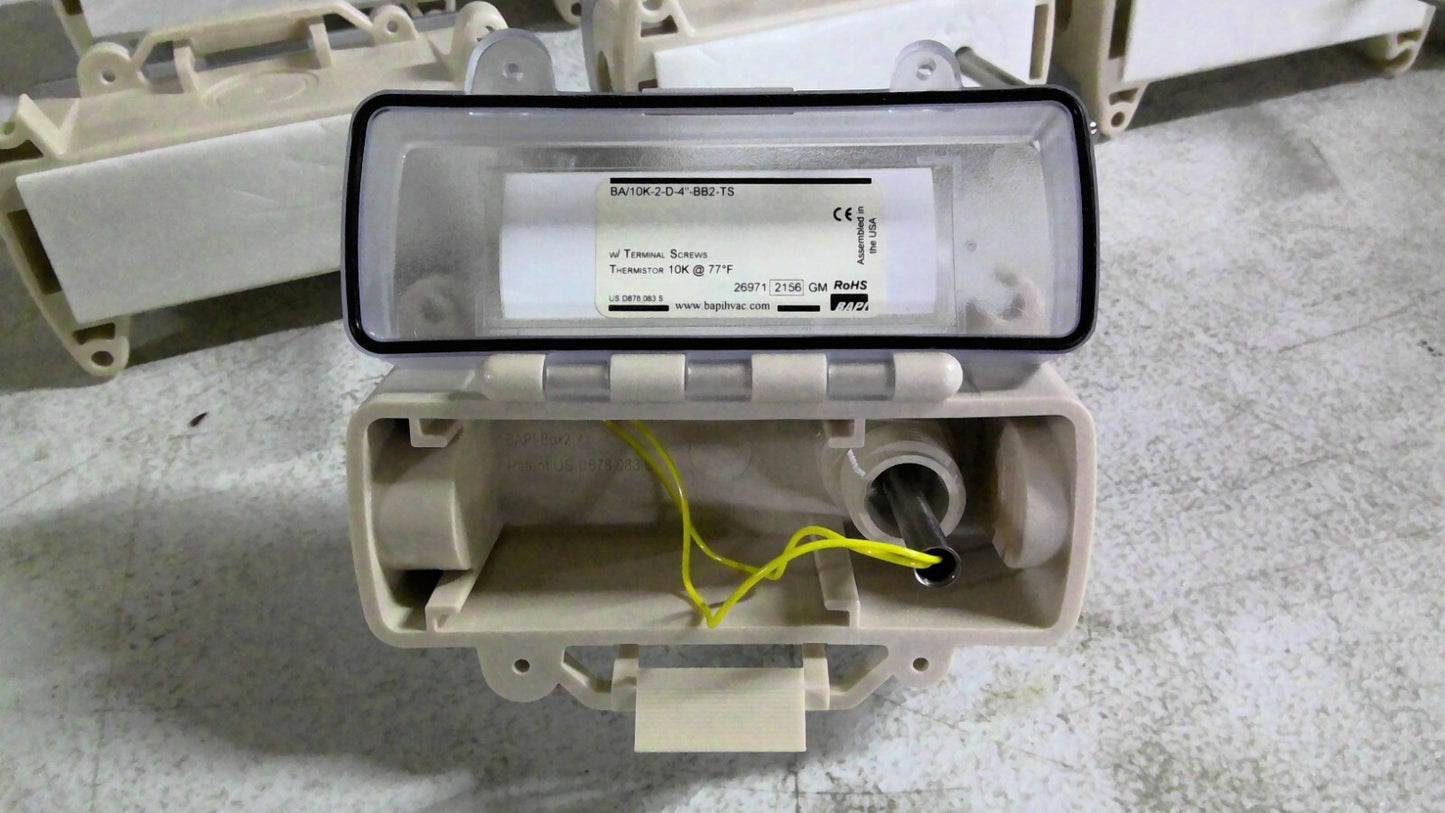 BAPI LOT OF 13 DUCT TEMPERATURE SENSORS BA/10K-2-D-4"-BB2-TS NOB