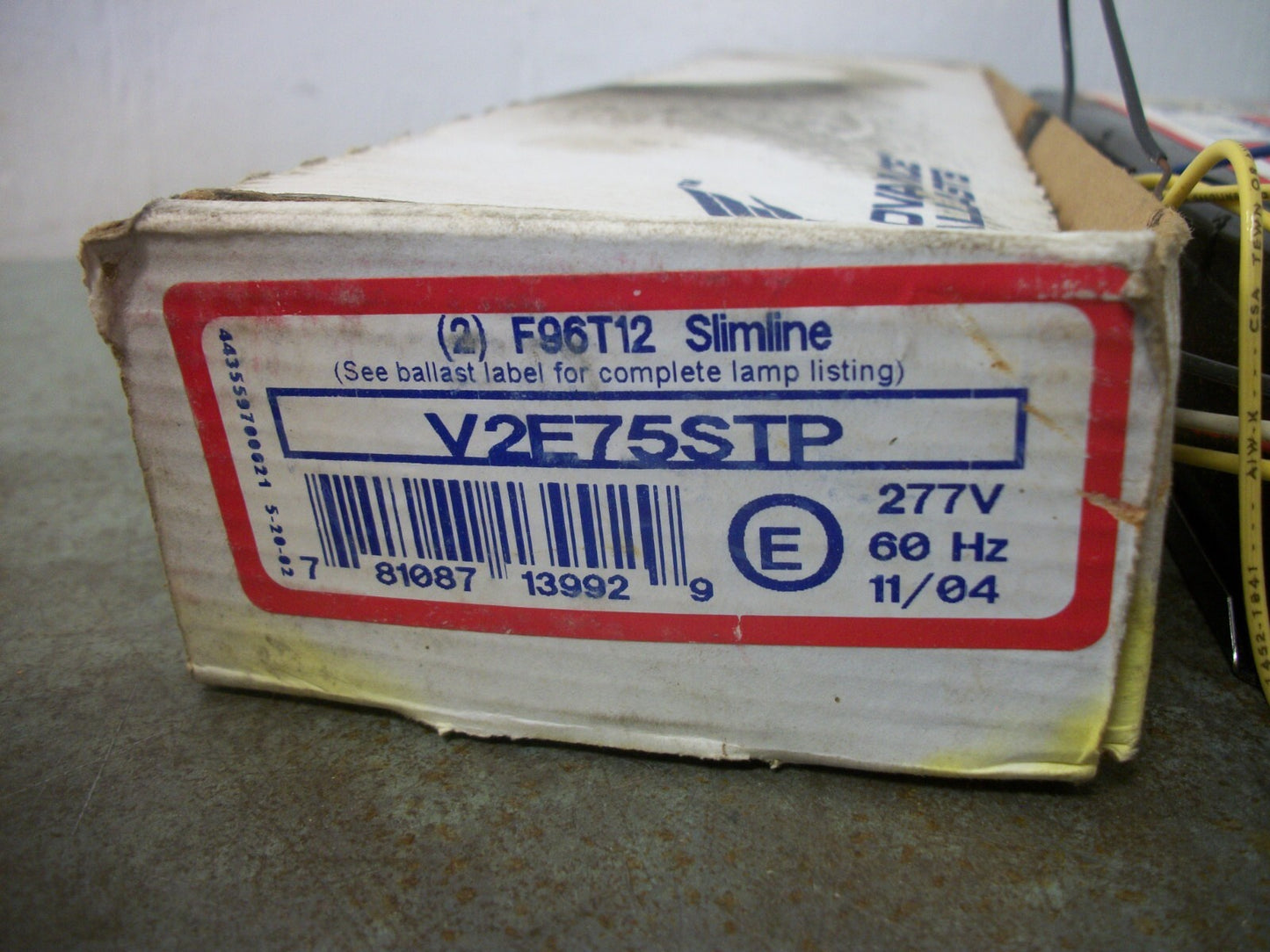 ADVANCE MARK III ENERGY SAVER SLIMLINE BALLAST V2E75STP 277VOLT NIB