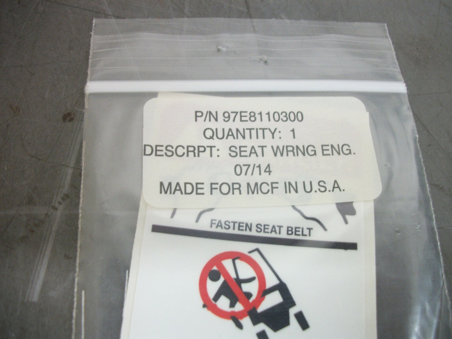 CAT WARNING DECAL 97E8110300 NEW