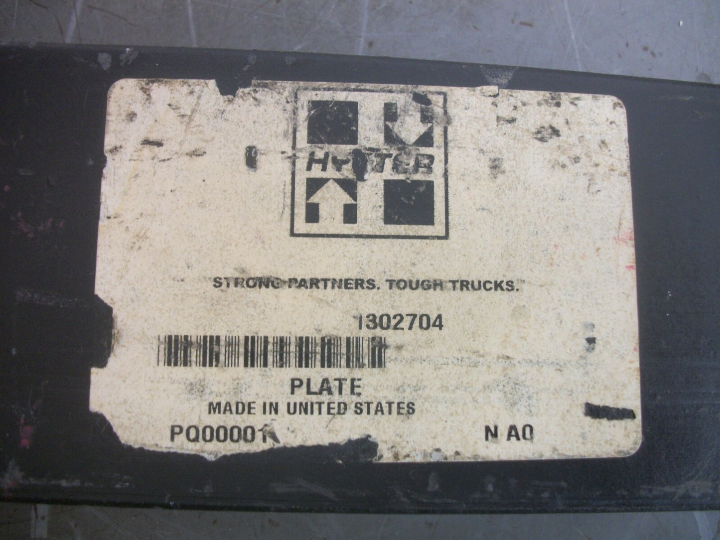 HYSTER PLATE 1302704 NEW