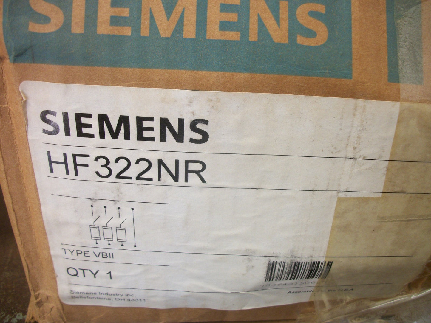 SIEMENS DISCONNECT TYPE 3R HF322NR 60AMP 240VOLT 3POLE FUSIBLE NIB