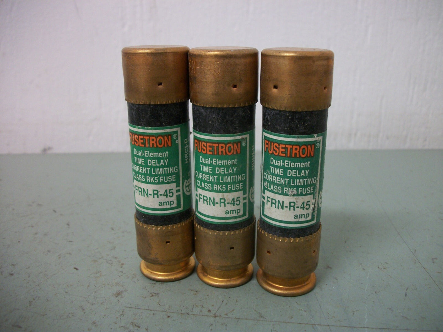 BUSSMANN LOT OF 3 FUSETRON FUSES FRN-R-45 45AMP 250VOLT