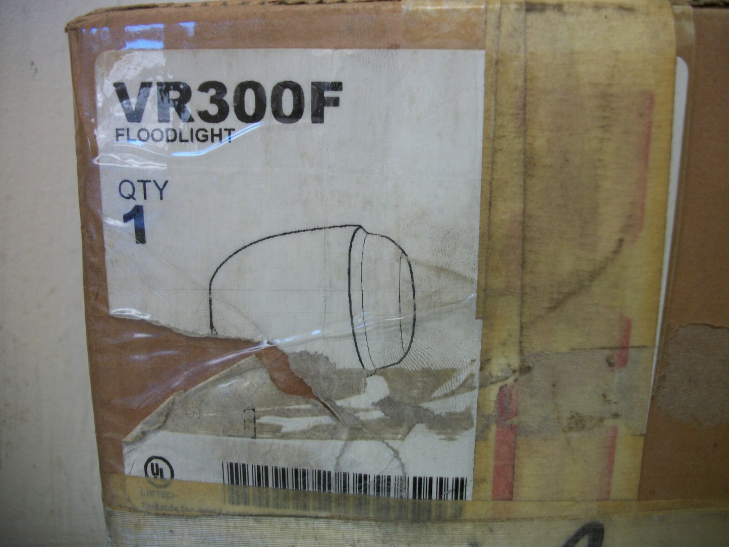 RAB 300W GRAY ALUMINUM VAPORPROOF FLOODLIGHT VR300F NIB