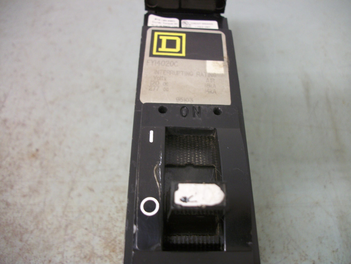 SQUARE D I-LINE FY CIRCUIT BREAKER FY14020C 20AMP 277VOLT 1POLE GRAY