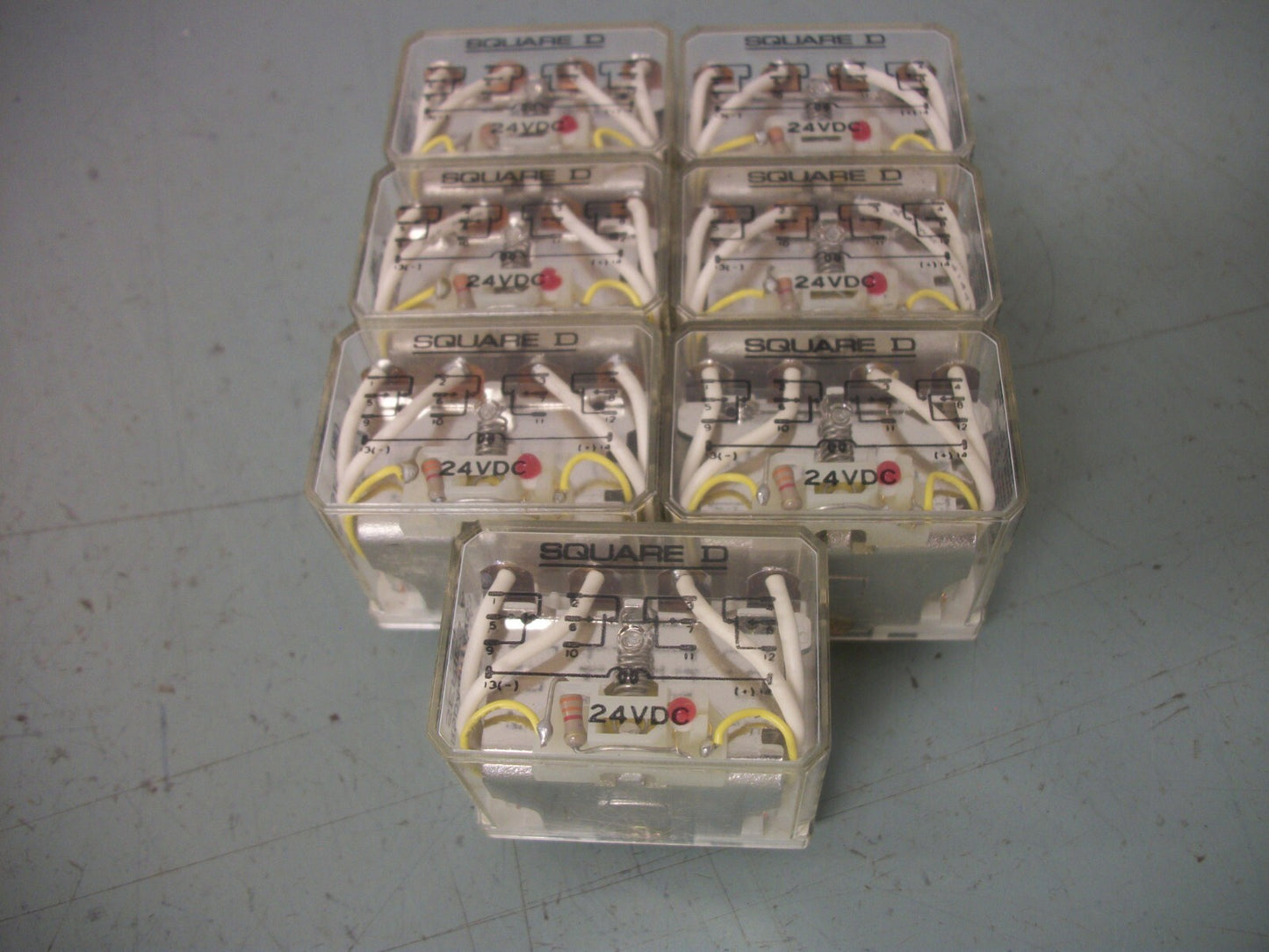 SQUARE D LOT OF 7 4PDT RELAYS 8501RSD44P14V53 24VDC 10AMP