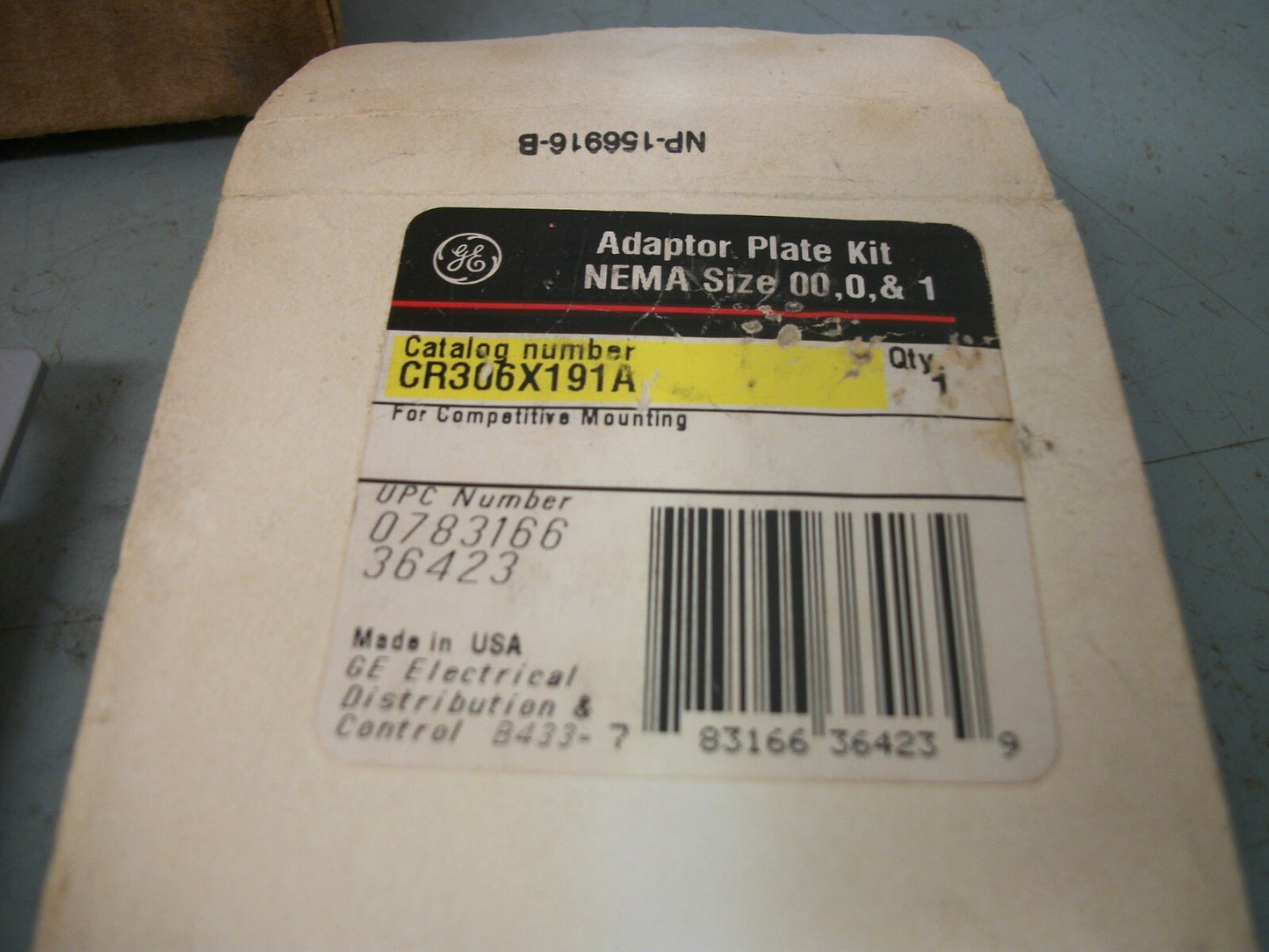 GE RECORD PLUS MOUNTING PLATE KIT FCDMP CR306X191A FOR SIZES 00,0,1 NIB