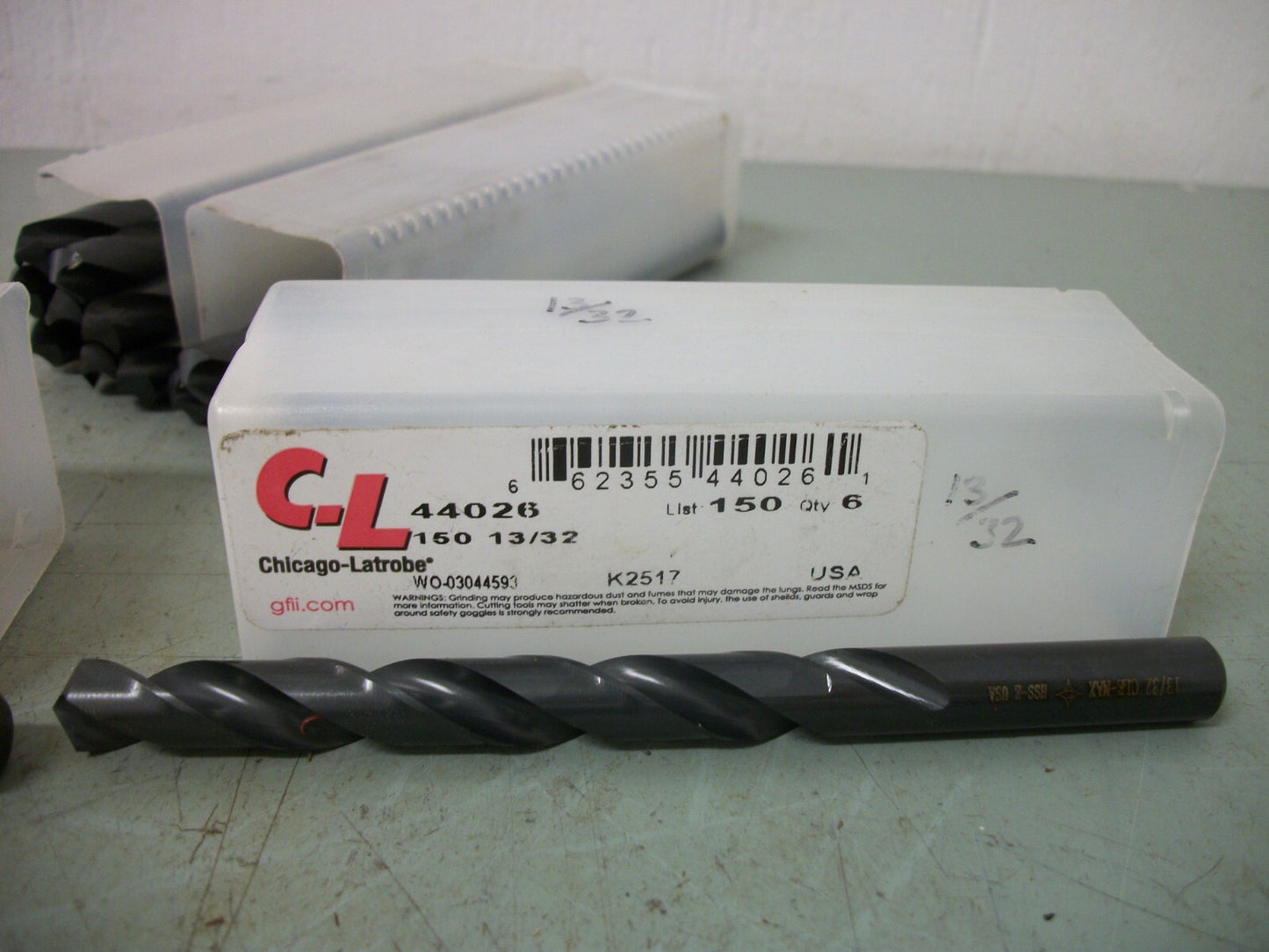 CLEVELAND LOT OF 16 13/32" 5-1/4" OAL HIGH SPEED STEEL JOBBER DRILL 63687263 NEW