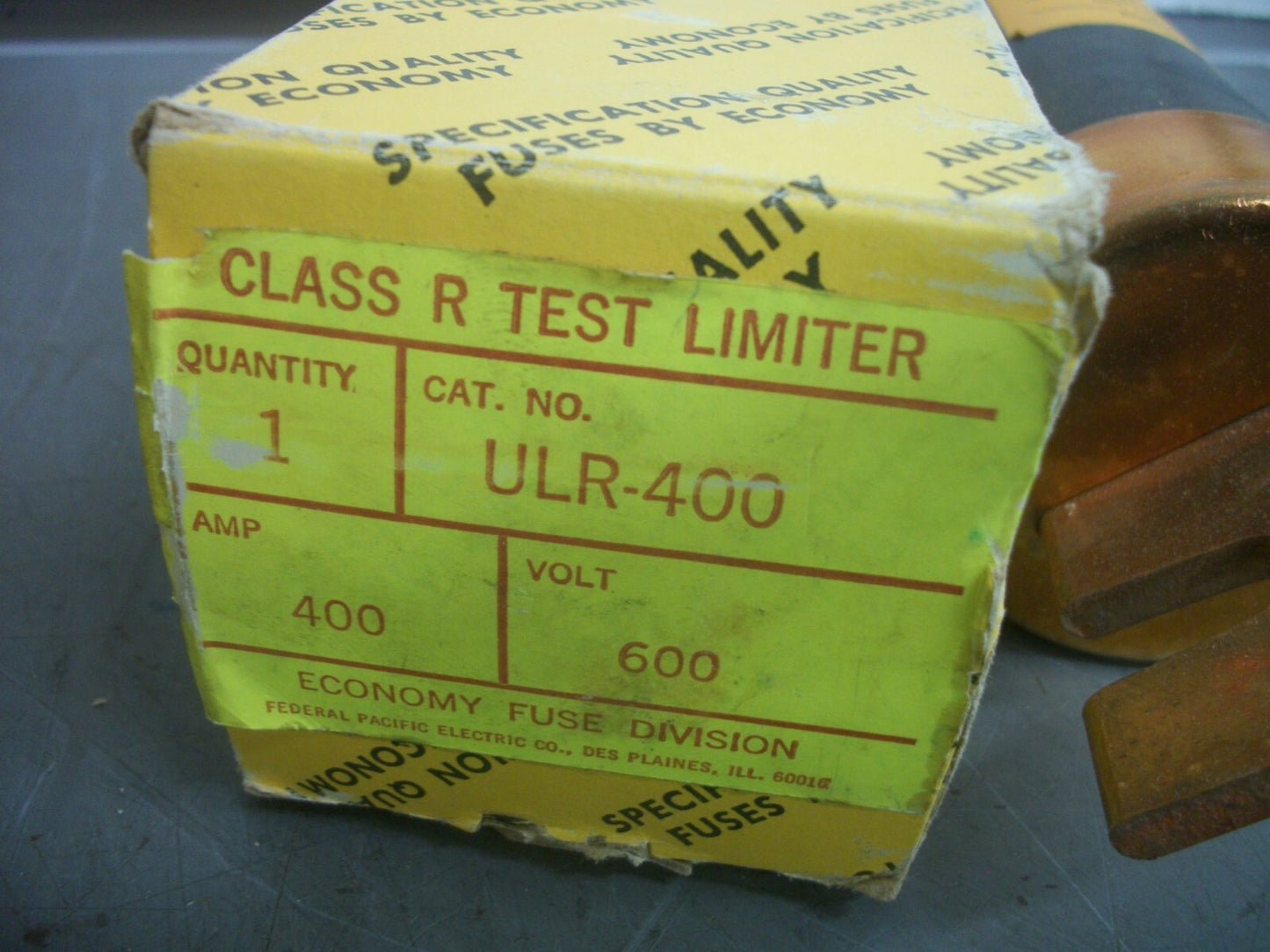 FEDERAL PACIFIC TEST LIMITER FUSE ULR400 400AMP 600VOLT NIB