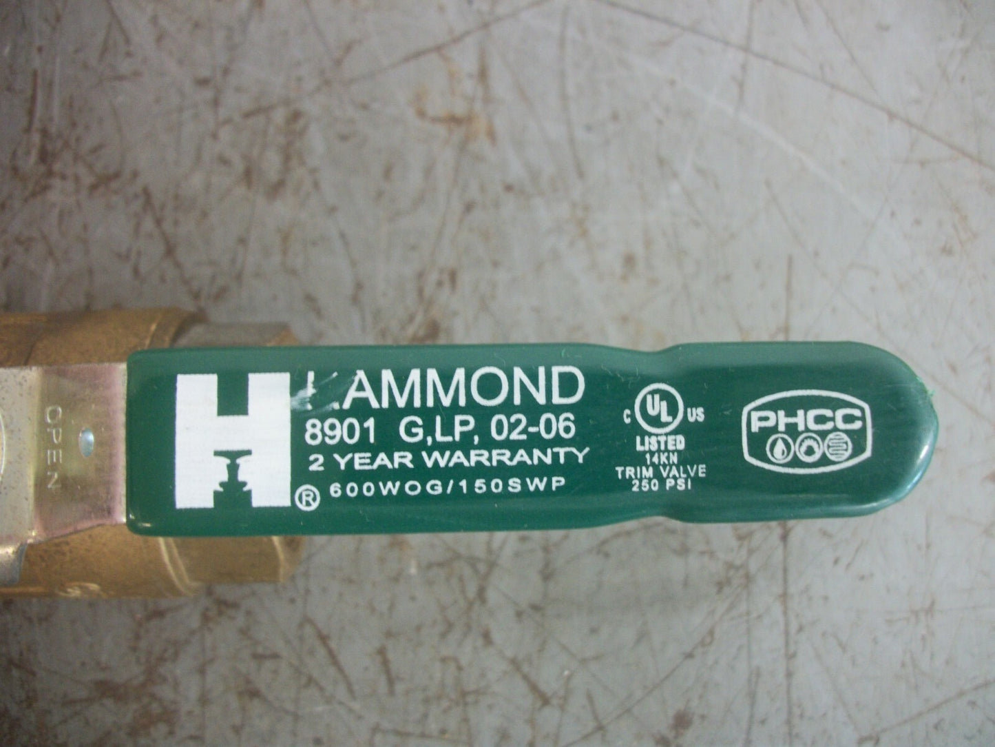 HAMMOND 1" BRONZE BALL VALVE 8901 G,LP, 02-06 NOB