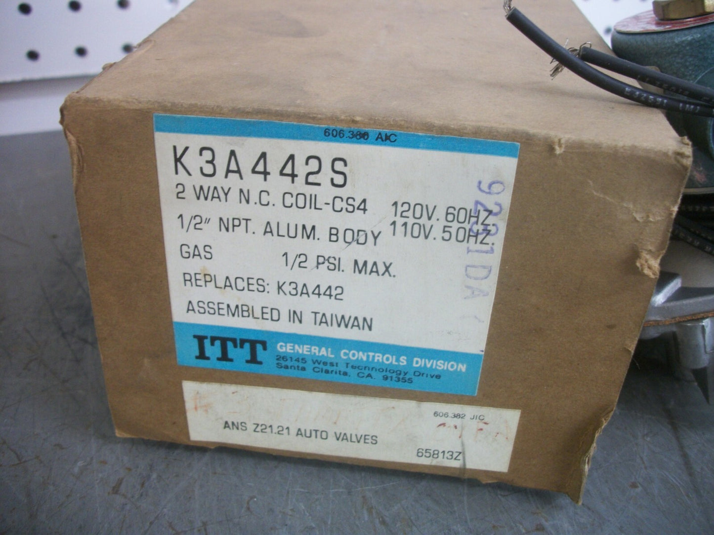 ITT 2-WAY 1/2" NPT SOLENOID VALVE K3A442S 120VCOIL 1/2 PSI NIB