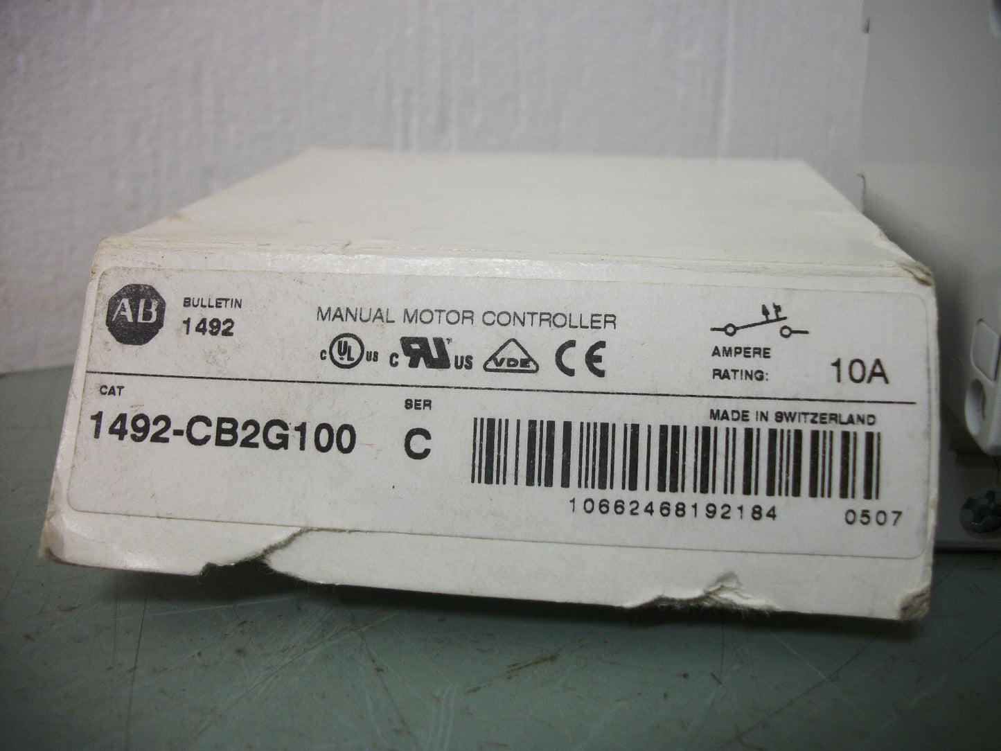 ALLEN-BRADLEY MOTOR CIRCUIT BREAKER 1492-CB2G100 10AMP 480VOLT 2POLE NIB