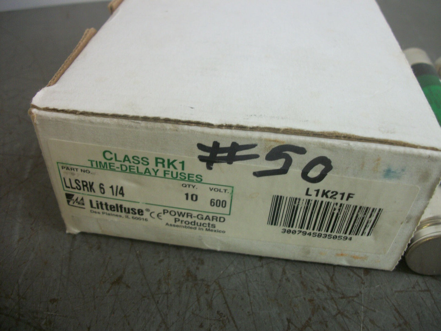 LITTELFUSE BOX OF 3 POWR-GARD FUSES LLSRK6-1/4 6-1/4AMP 600VOLT NIB