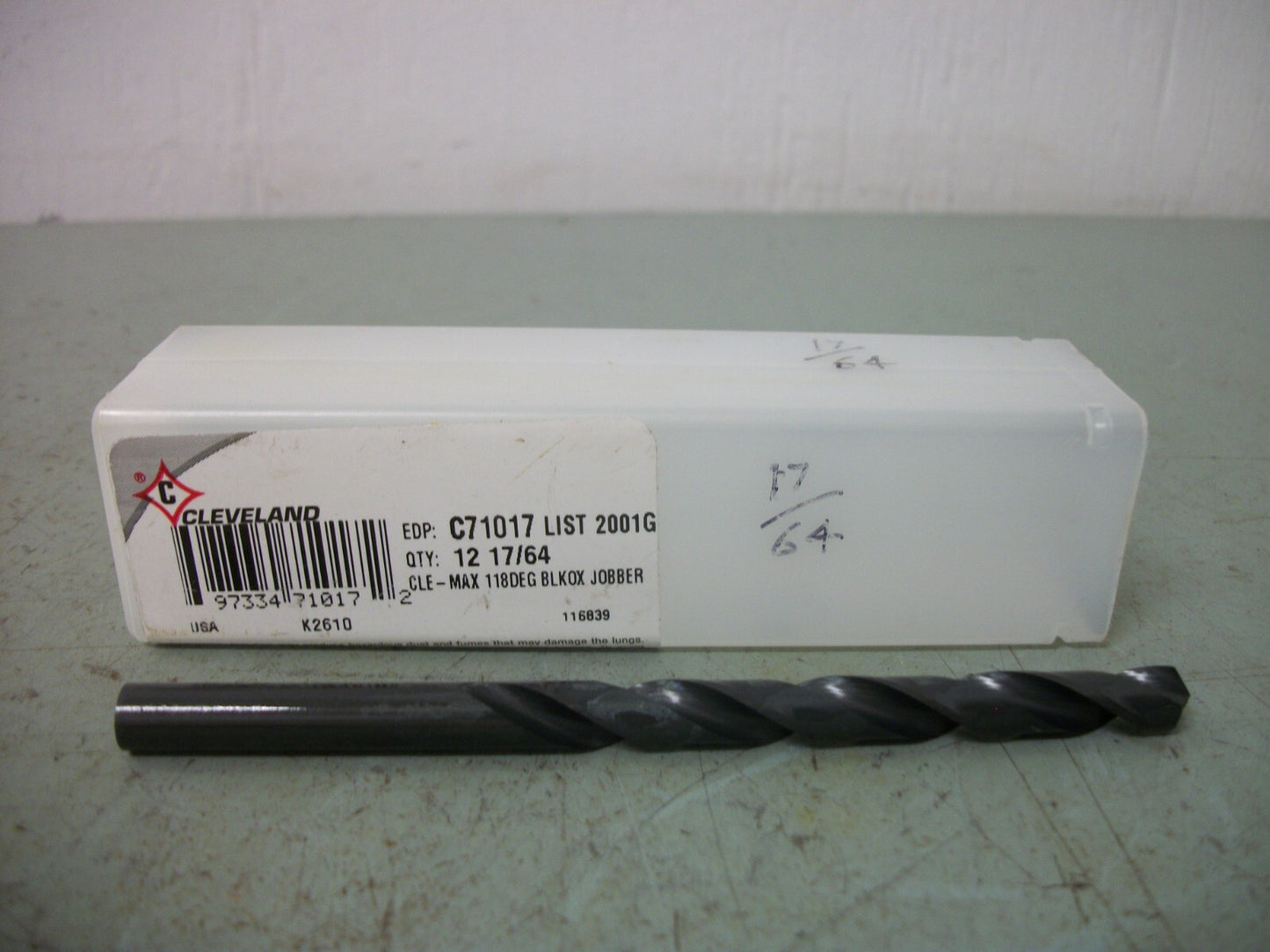 CLEVELAND LOT OF 9 17/64" 4-1/8" OAL HIGH SPEED STEEL JOBBER DRILL C71017 NEW