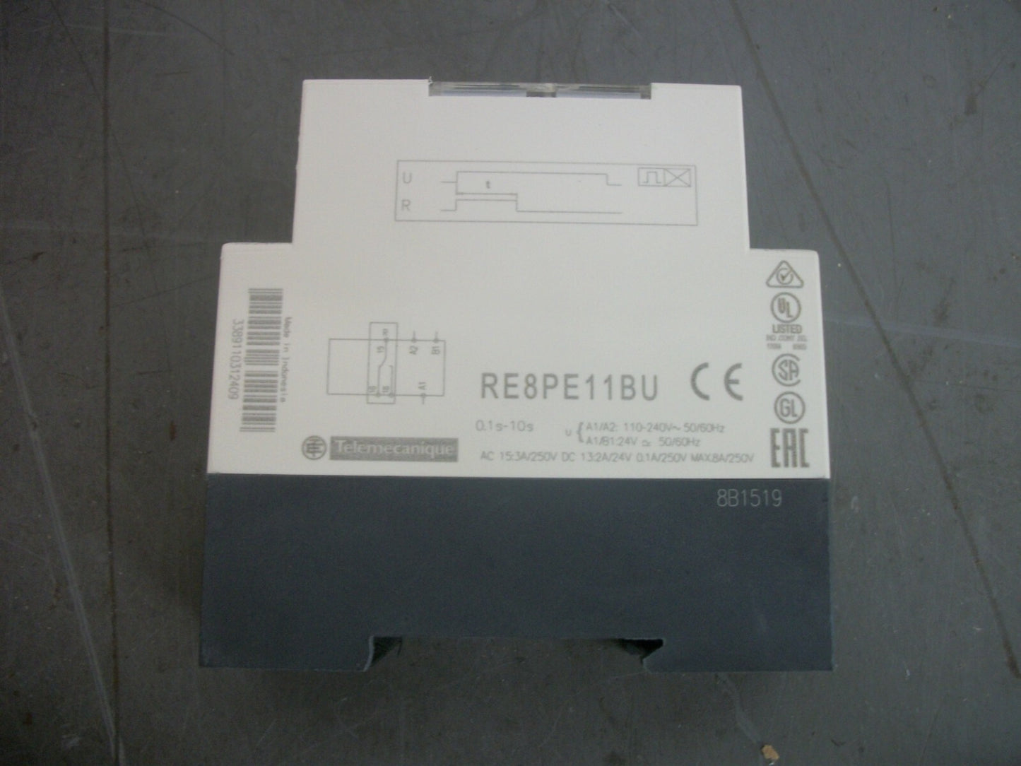 TELEMECANIQUE TIMER RELAY RE8PE11BU 0.1SEC-10SEC NOB