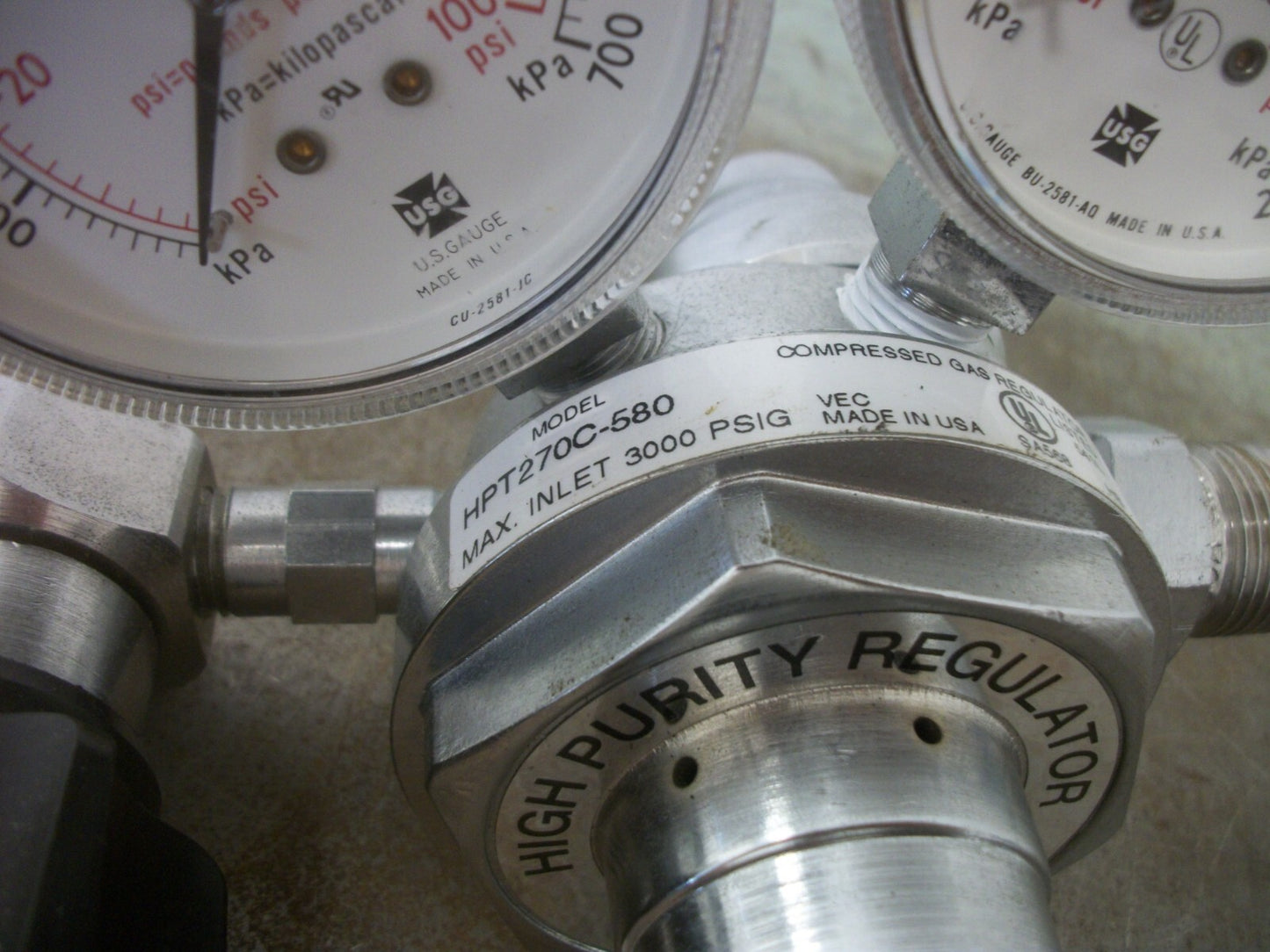 NATIONAL SPECIALTY GASES PNEUMATIC PRESSURE REGULATOR HPT270C-580 3000PSIG