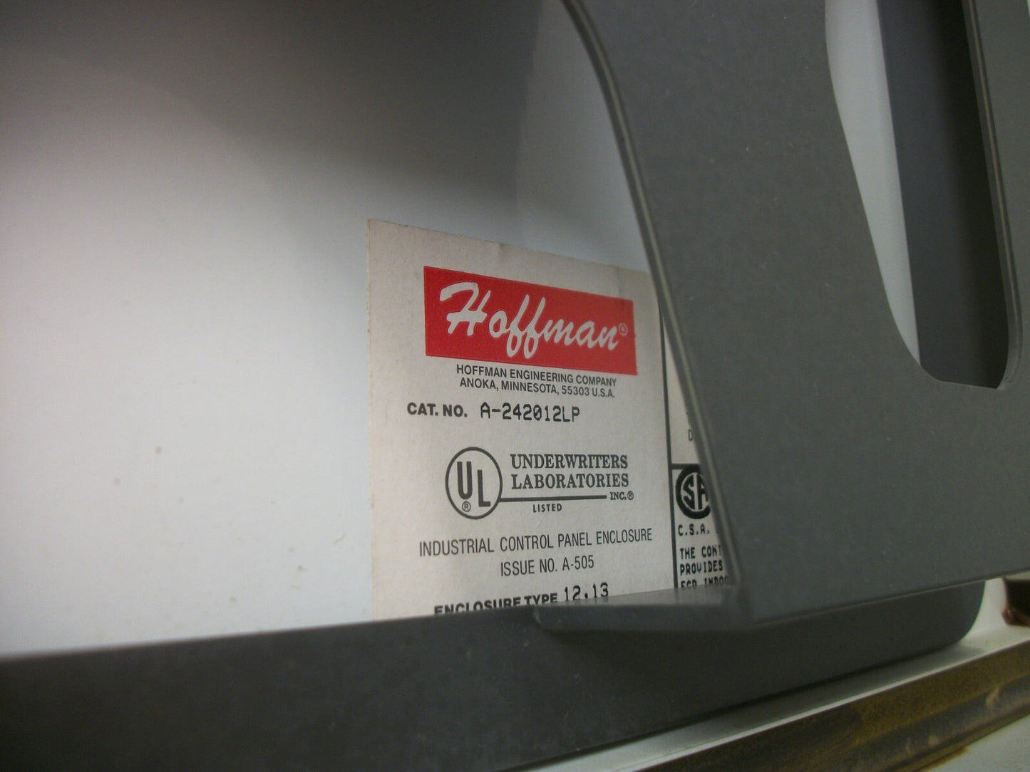 HOFFMAN 24 X 20 X 12 ENCLOSURE TYPE 12,13 A-242012LP