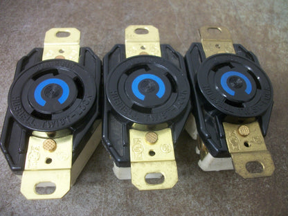 HUBBELL LOT OF 3 TWIST-LOCK RECEPTACLES HBL2320 20AMP 250VOLT 2P 3W