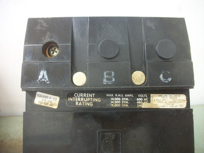 SQUARE D I-LINE FAB CIRCUIT BREAKER FAB36100 100AMP 600VOLT 3POLE BLACK
