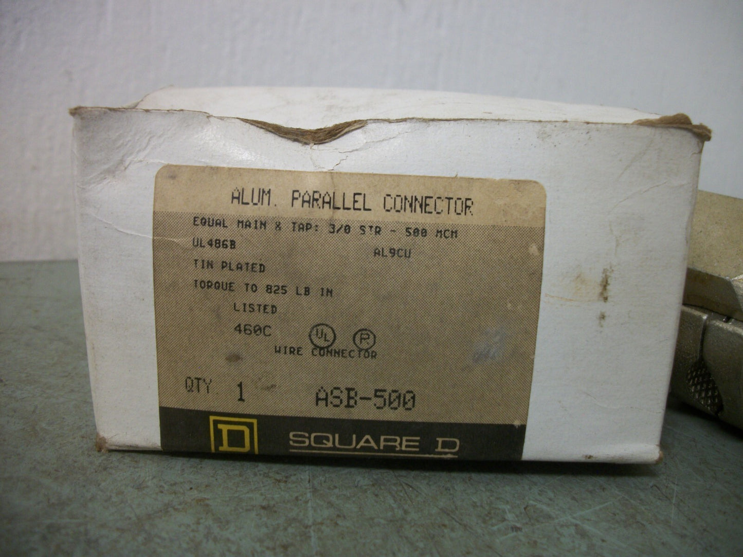 SQUARE D 3/0 STR - 500MCM ALUMINUM PARALLEL CONNECTOR ASB-500 NIB