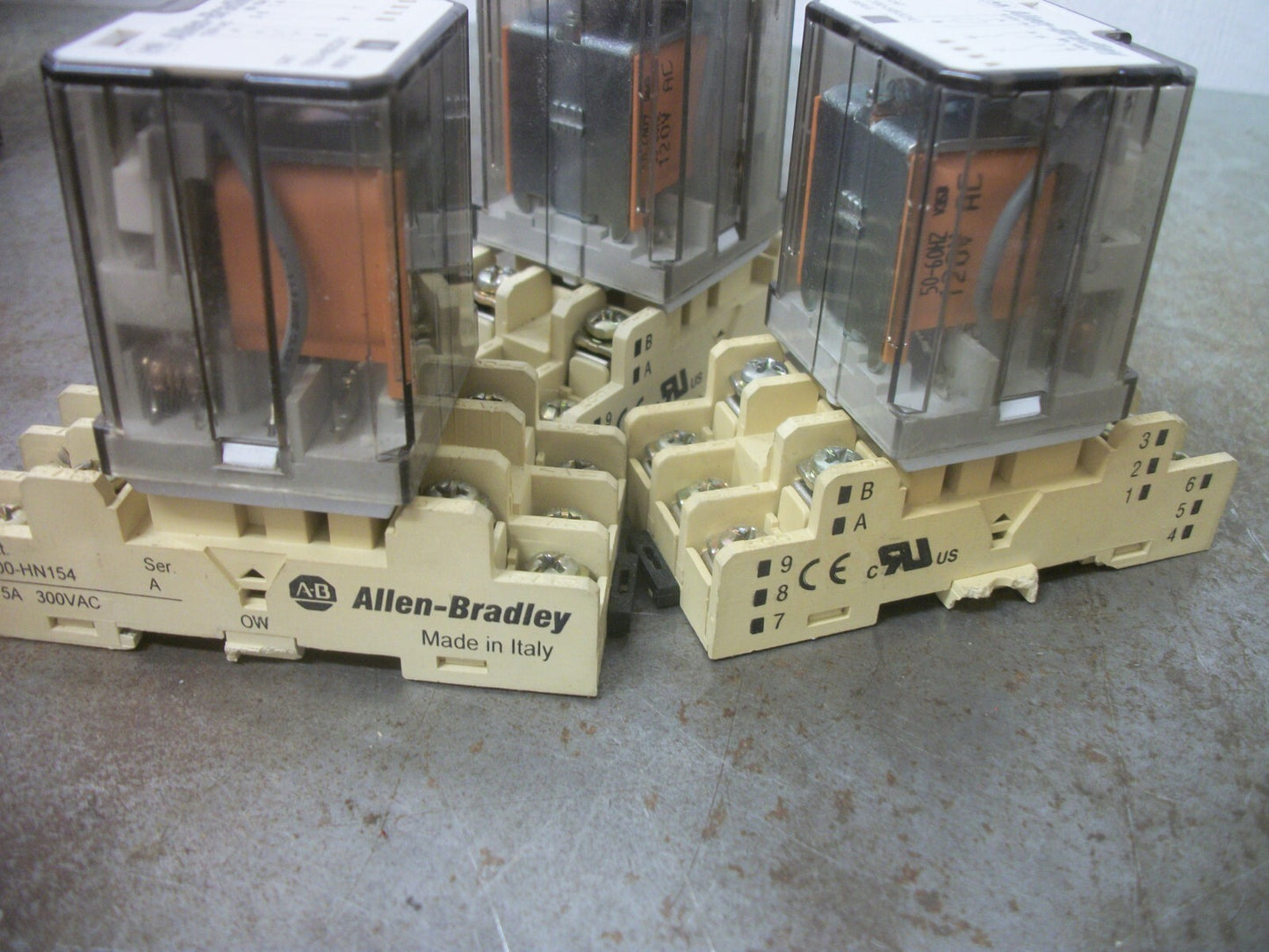 ALLEN-BRADLEY LOT OF 6 DPDT 8-PIN RELAYS 700-HB32A1 120VCOIL