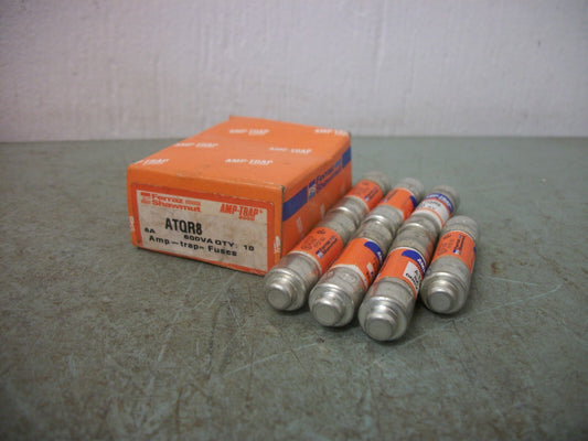 FERRAZ-SHAWMUT BOX OF 7 AMP-TRAP FUSES ATQR8 8AMP 600VOLT NIB