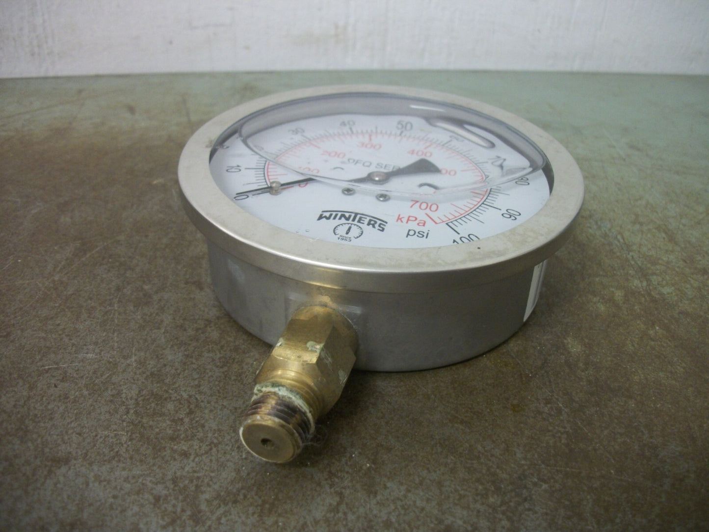 WINTERS PFQ SERIES LIQUID FILLED PRESSURE GAUGE 0-100PSI