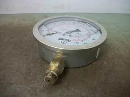 WINTERS PFQ SERIES LIQUID FILLED PRESSURE GAUGE 0-100PSI